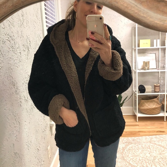 Jackets & Blazers - 1 LEFT • Reversible Sherpa Hoodie Jacket